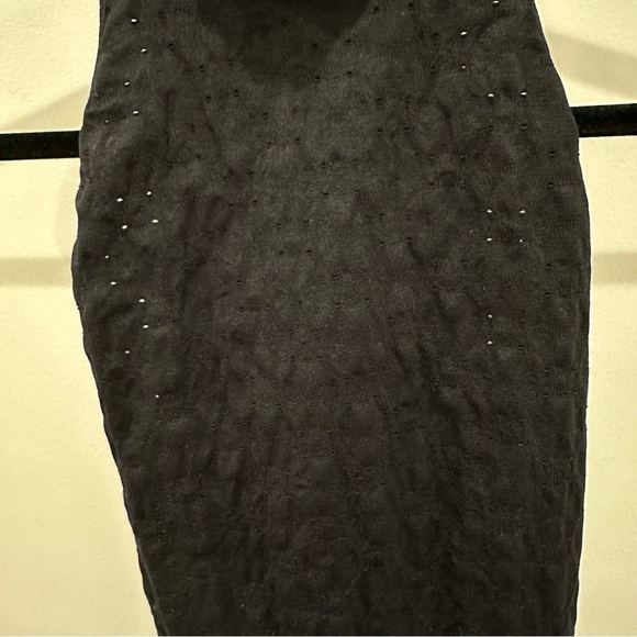 Free People Perforated High Neck Black Bodysuit - Picture 3 of 8